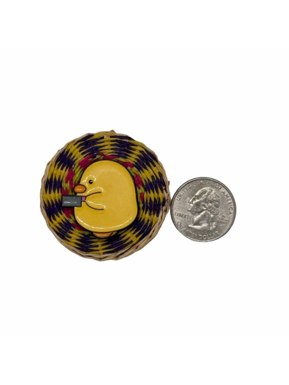 ✨Cute cartoon duck hold knife Enamel Lapel Pin brooch Yellow Cleaver Duck✨ - Picture 4 of 5